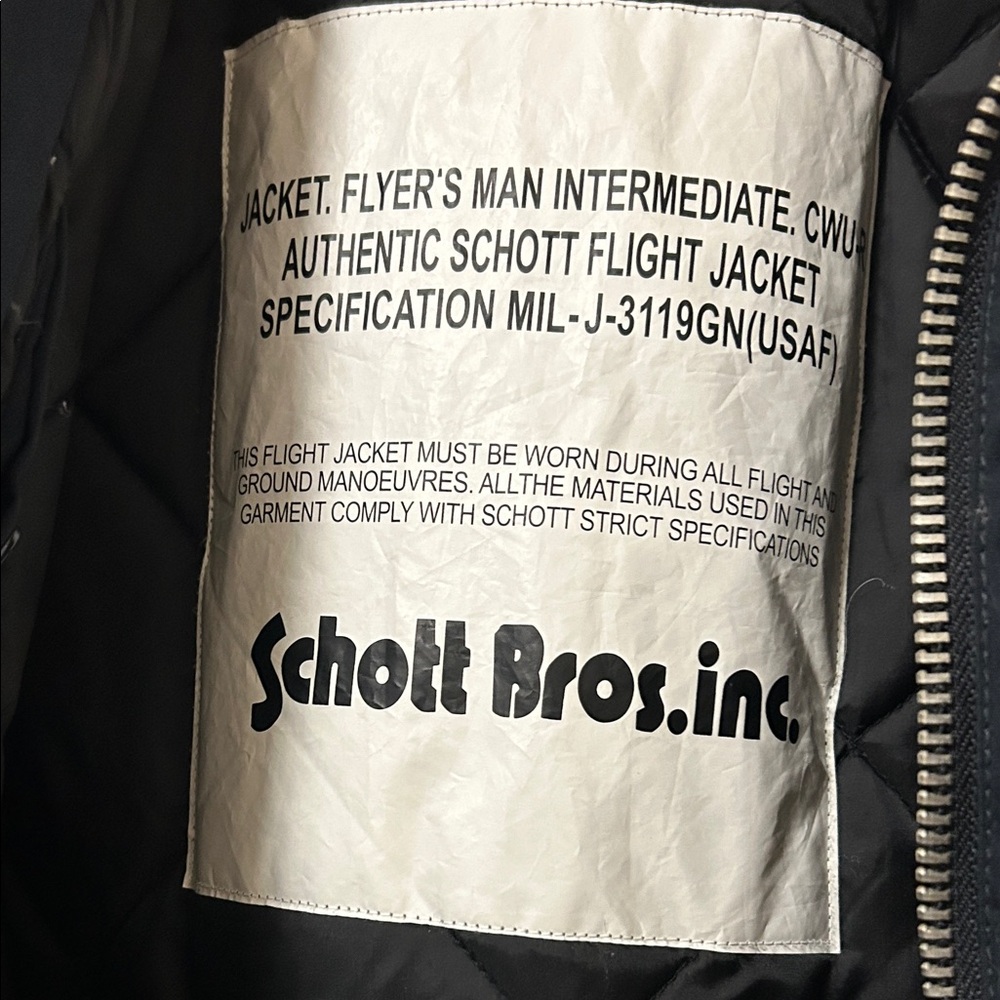 Schott NYC Navy Military Flight Jacket